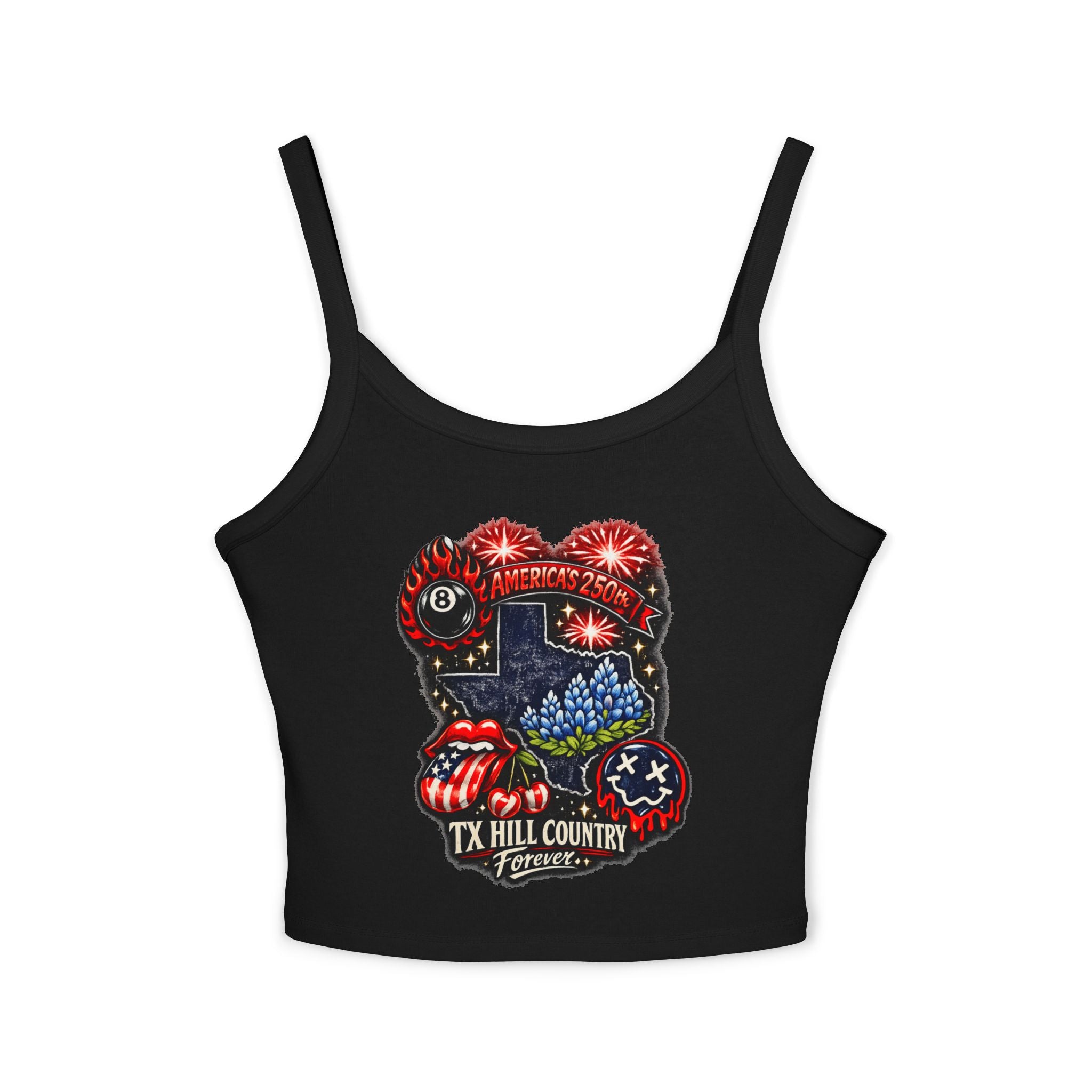 America's 250: TX Hill Country Forever  Spaghetti Strap Crop