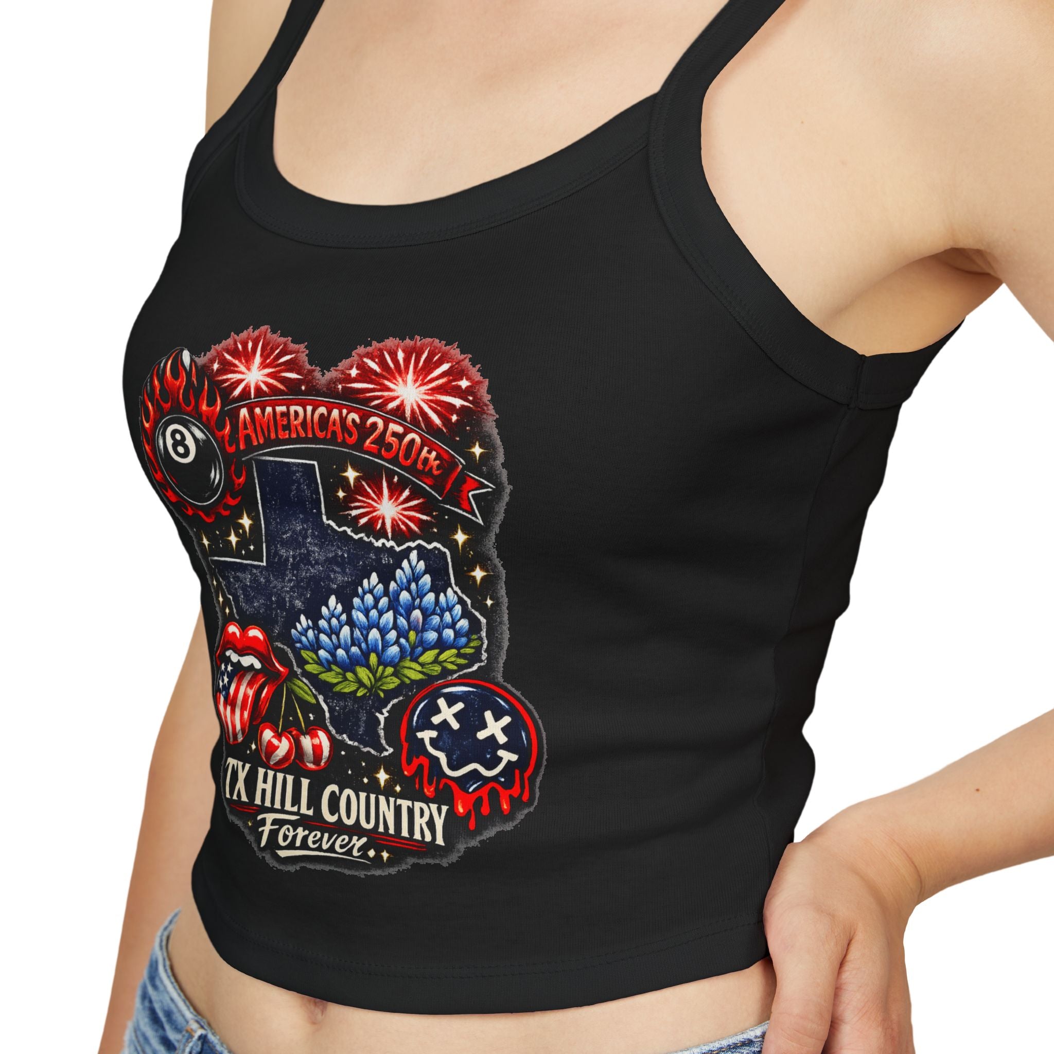 America's 250: TX Hill Country Forever  Spaghetti Strap Crop